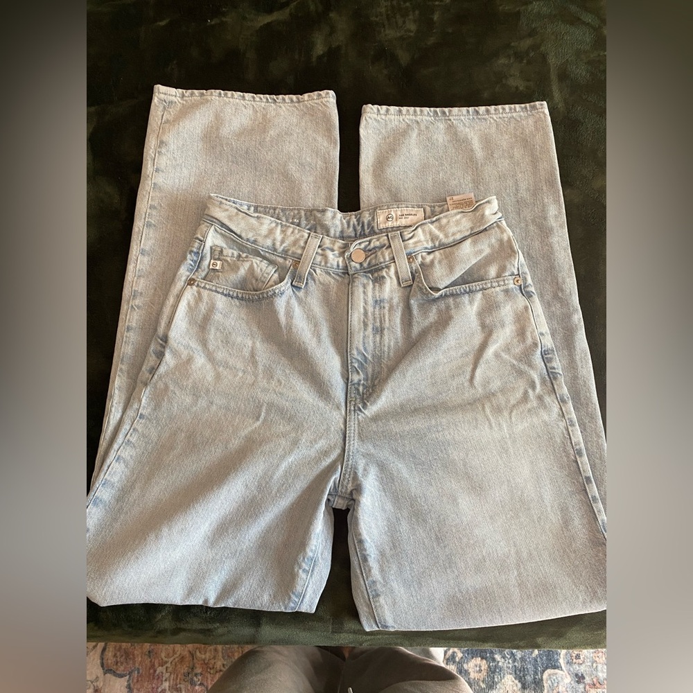 AG jeans Kora high rise wide leg light wash jeans size 27 light wear goldschmeid - Picture 2 of 11
